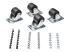 StarTech.com Heavy Duty Casters for Server Racks/Cabinets, Set of 4 Universal M6 2-inch Swivel Caster Kit, 45x75mm Pattern, Replacement Caster Wheels for 4 Post Racks, Steel/Plastic - Right-angle