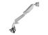 StarTech.com Desk Mount Dual Monitor Arm with USB & Audio, Grommet/Desk Clamp VESA Mount for up to 32 inch Displays, 2x USB, 2x 3.5mm audio, Ergonomic Full Motion Dual Monitor Arm, Silver - Left side