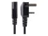 StarTech.com 6ft (1.8m) UK Computer Power Cable, 18AWG, BS 1363 to C13 Power Cord, 10A 250V, Black Replacement AC Power Cord, Monitor Power Cable, BS 1363 to IEC 60320 C13 Kettle Lead - Close up