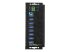 StarTech.com 7 Port USB Hub with Power Adapter, Surge Protection, Metal Industrial USB 3.0 Data Transfer Hub, Din Rail, Wall or Desk Mountable, High Speed USB 3.1/USB 3.2 Gen 1 5Gbps Hub - Front